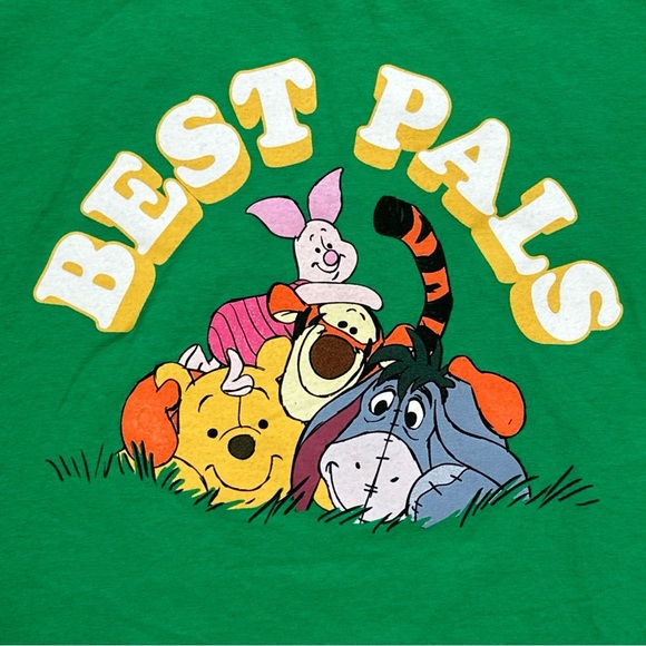 disney parks green winnie the pooh and friends “best pals” kids shirt Size Small - Picture 2 of 4